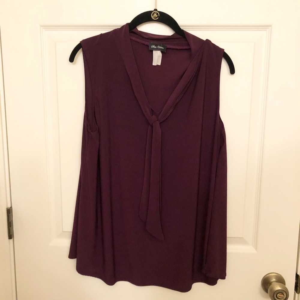 Plus Size Top with tie at the neck.  Stretchy fabric.  Super cute.
